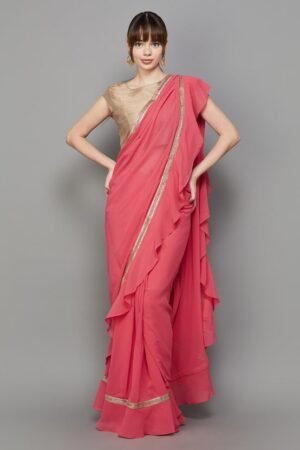 Women Solid Pre-stitched Saree