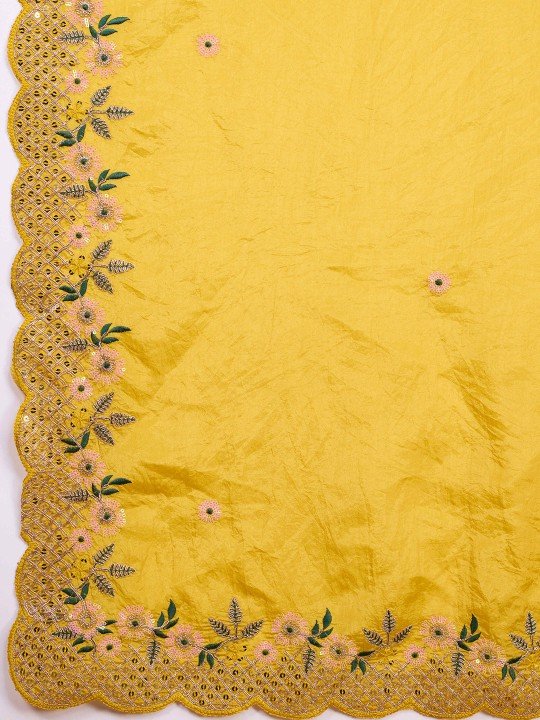 Embroidered Saree With Blouse Piece - Image 7