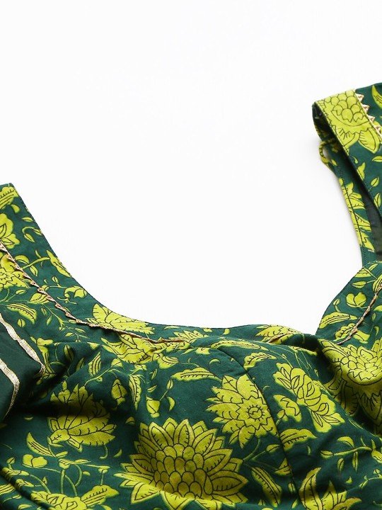 Floral Printed Cotton Lehenga & Blouse With Dupatta - Image 6