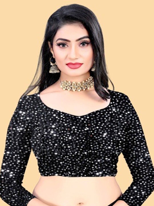 Sequinned Ready to Wear Ruffle Saree - Image 5