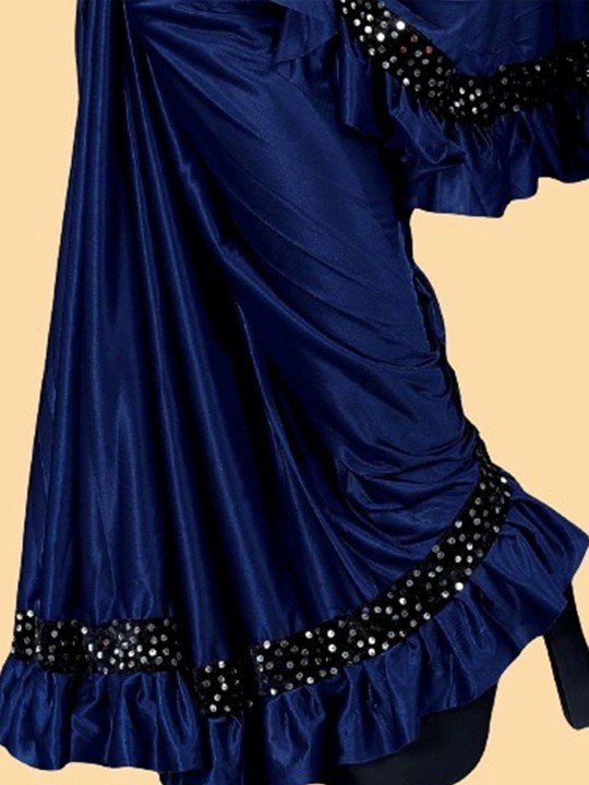 Sequinned Ready to Wear Ruffle Saree - Image 6