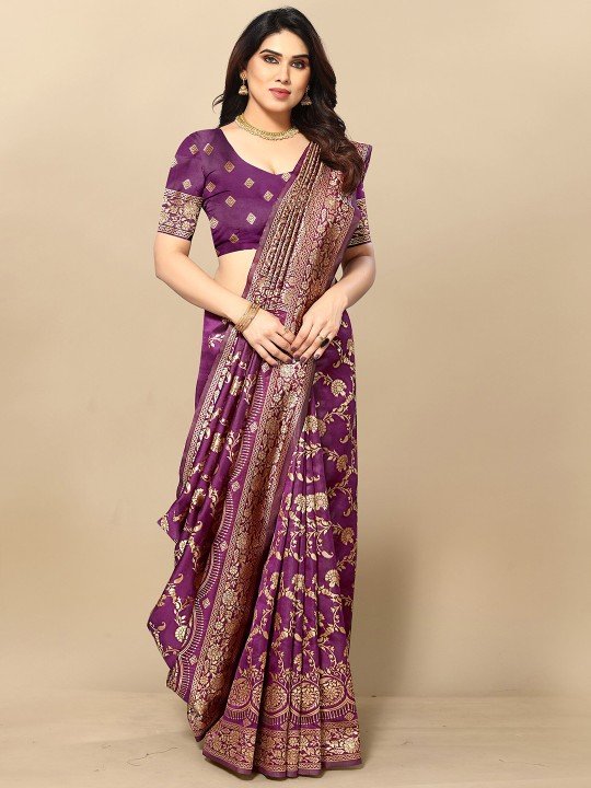Embellished Zari Silk Blend Designer Banarasi Saree