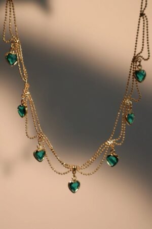 Elegant Emerald Heart Necklace