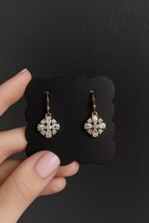 Elegant Gold and Diamond Drop Earrings