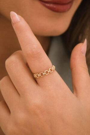 Gold Link Chain Ring