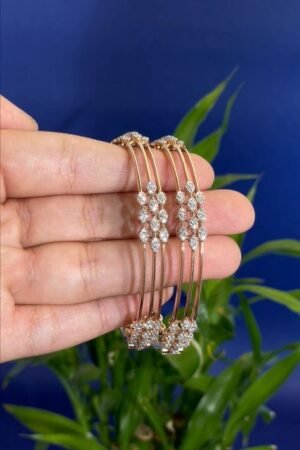 Delicate Rose Gold Diamond Bangle Set