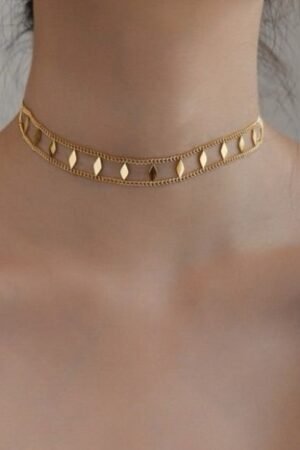 Delicate Gold Diamond-Link Choker