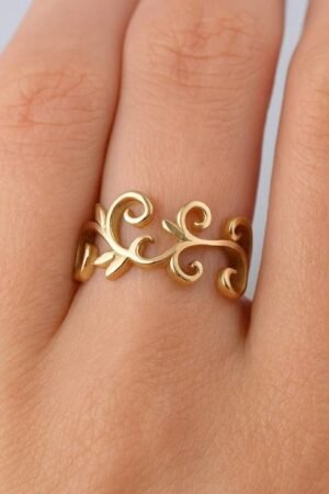 Gold Vine Swirl Ring