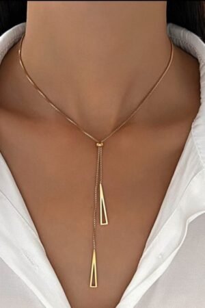 Sleek Gold Triangle Pendant Necklace