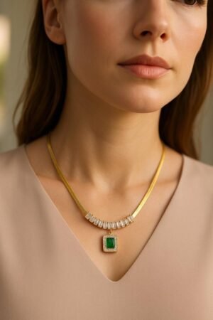 Elegant Emerald Drop Necklace