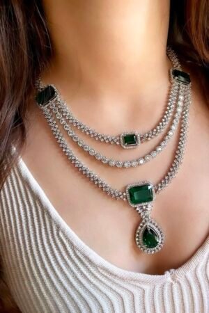 Regal Emerald Multi-Strand Necklace