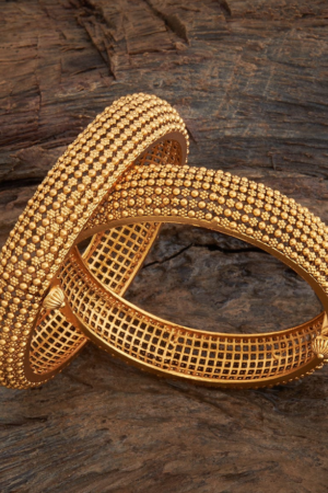 Regal Textured Gold Bangles
