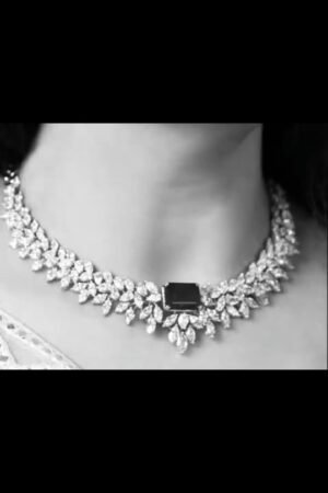 Striking Black-and-White Diamond and Onyx Necklace