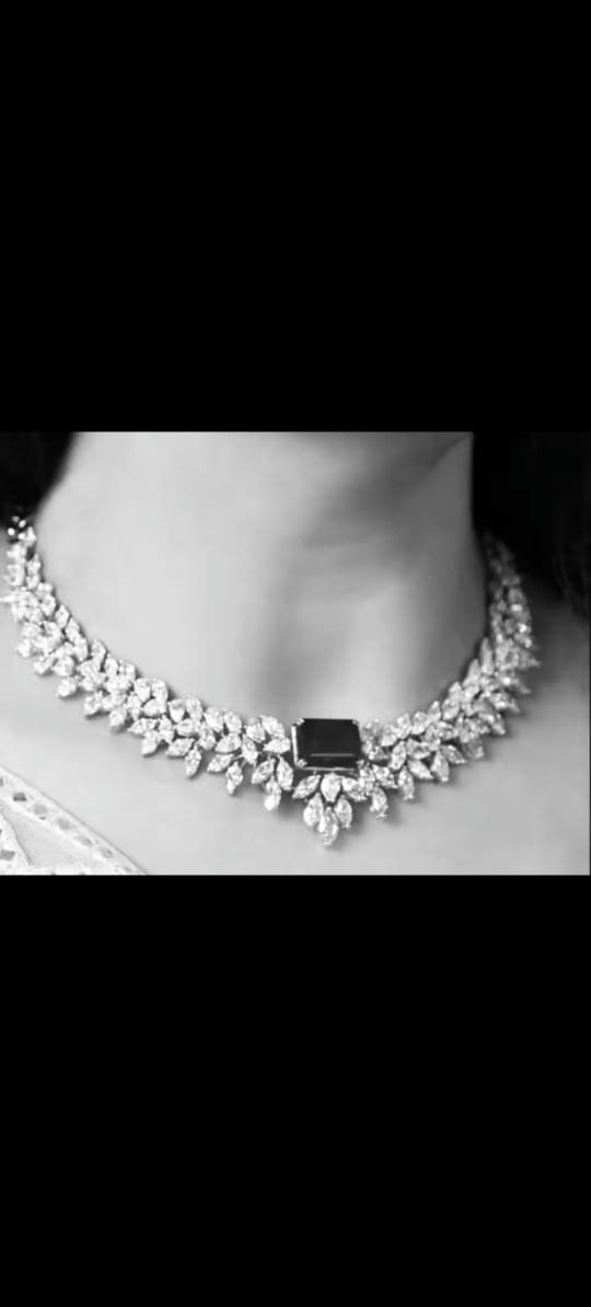 Striking Black-and-White Diamond and Onyx Necklace
