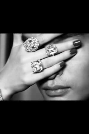 Dramatic Black-and-White Diamond Ring Showcase