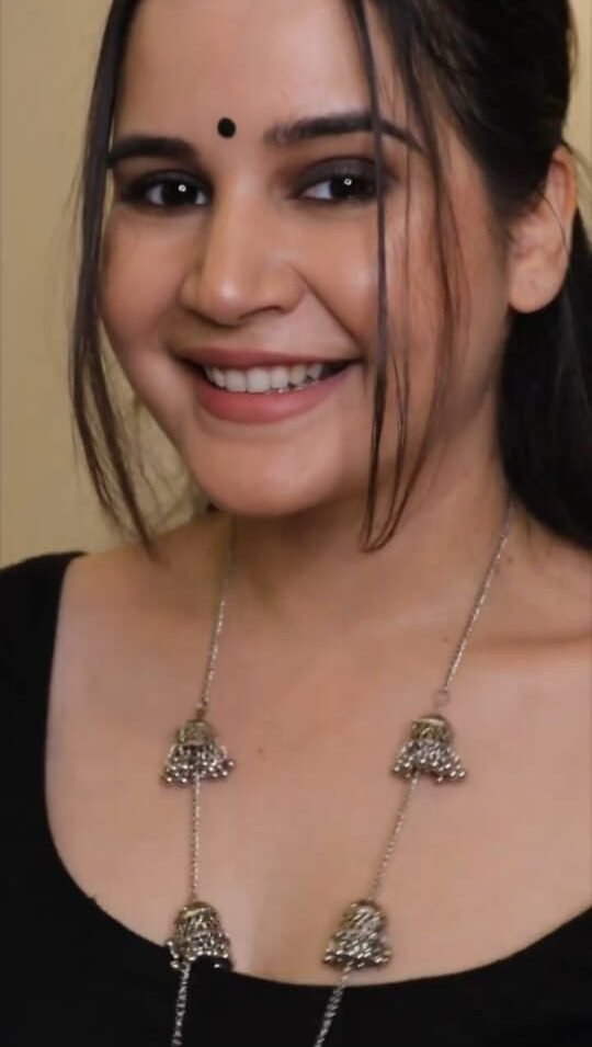 Oxidized Silver Long Necklace with Jhumka Charms