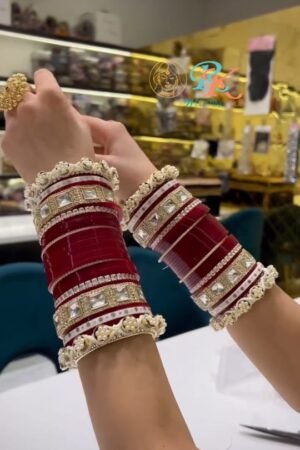 Ornate Red Bridal Chooda Set