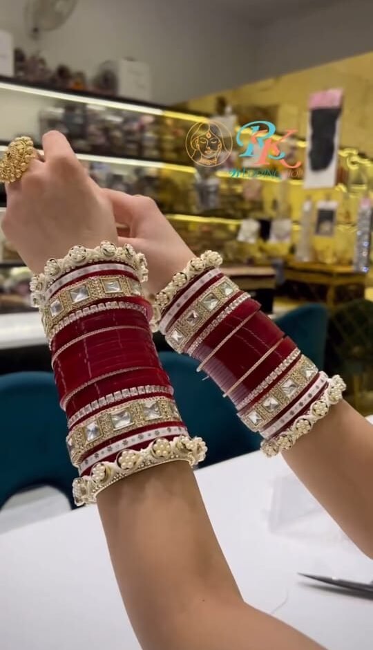 Ornate Red Bridal Chooda Set