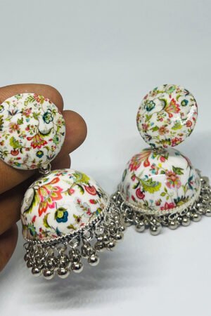 Printed Dome Shaped Jhumkas