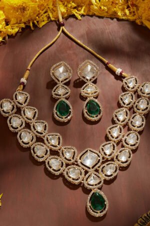Gold-Plated Austrian Diamond-Studded Jewellery Set